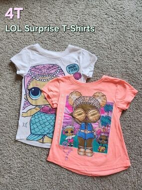 L.O.L. Surprise! Girls' Coral and White Character Graphic Tees